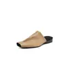 Nuevas Sandalias de Boca de Pez de Cuero de Primera Capa Súper Suaves 2025, Pantuflas Planas Súper Fáciles de Poner para Mujer, Apariencia Adelgazante, Modernas y Versátiles