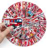 100 pegatinas de camión de bomberos caricatura creativo lindo impermeable serie de coches cuenta de mano goo tarjeta taza pegatinas decoración