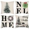 Fronha de Natal Popular Transfronteiriça Papai Noel Festivo Linho Decoração de Casa Fabricante de Fronhas Suporta Personalização