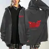 Sudadera con capucha y cremallera de BTS con estampado de corazón y ballena de moda, unisex, cárdigan holgado, rosa transfronterizo