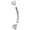 Piercing de Ceja de Garra de Acero Inoxidable con Rosca Interna e Incrustación de Circonita, Joyería para Piercings Corporales, Piercing de Ceja de Acero Inoxidable con Circonita
