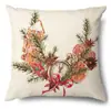 Productos para el Hogar Transfronterizos Amazon Funda de Almohada Navideña Papá Noel Árbol Sofá Funda de Almohada de Lino Funda de Almohada