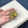 Novo conjunto de joias de quatro peças com estampa de cobra e nove caudas de raposa com esmalte amarelo, terno de joias de alta qualidade, original feito à mão com joias de strass