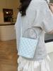 Bolsa Pequeña de Bordado de Diamantes para Mujer 2026 Nueva Tendencia de Verano Versátil Cadena Bolso Cruzado Bolso Cubo