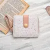 Billetera Casual Japonesa de Gatito para Mujer, Corta, Delgada, Compacta, Apilada, Billetera de Estudiante, Novedad 2025, Linda, de Nicho, Billetera para Monedas