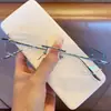Gafas Sin Montura Ultraligeras de Titanio Puro para Hombre, Aptas para Miopía con Graduación y Astigmatismo, Montura Grande Sin Montura de Moda