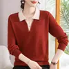 Nuevo suéter de otoño para madres, top de punto para mujer, otoño e invierno 2026, ropa para mujeres de mediana edad de 50 años, prenda interior de punto con cuello