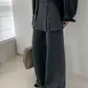 Pantalones de Punto Gruesos con Forro de Polar para Mujer Dongdaemun Coreanos, Estilo Chic Casual, Pantalones Largos