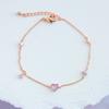 Pulsera de Amor Rosa Dulce de Circonita Micro-incrustada para Mujer de Lujo Ligero Elegante ins Diseño Nicho Sentido de la Personalidad Mezcla y Combina Pulsera