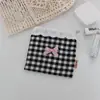 Nova Bolsa de Moedas Xadrez Fofa e Fresca com Acabamento Doce de Renda, Bolsa de Armazenamento de Alto Valor para Estudantes, Porta-Cartões