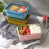 Lonchera Térmica Estudiante Femenina Estilo Coreano Linda Lonchera Trabajador de Oficina Caja Bento con Tapa y Cuchara Caja Simple de Acero Inoxidable Portátil