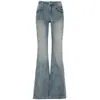 Novedad de principios de otoño estilo lavado desgastado no ajustados jeans slim acampanados 2026 cintura baja azules pantalones elásticos transfronterizos