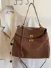 Bolso de Terciopelo de Ciervo Retro de Moda para Mujer, Bolso Tote Kelly de Gran Capacidad, Bolso de Hombro/Axila de Piel de Vaca de Gama Alta