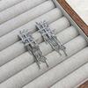 Brincos de Asa de Anjo Luxo Leve Coreia do Sul Celebridade Cibernética Mesma Roupa das Meninas Brincos Estilo Frio Sexual Brincos Femininos Cheios de Strass