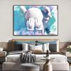 Pintura decorativa moderna minimalista creativa para mesita de noche de dormitorio, tendencia de moda, pintura colgante para pared de fondo de sala de estar, oso violento niños