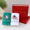 Caja de regalo de Navidad toalla al por mayor algodón puro bordado toalla de regalo navideño transfronterizo Navidad cocina toalla de mano personalización