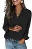 Camisa Feminina Europeia e Americana Solta com Lapela Manga Longa de Botão Único Temperamento Casual Versátil para o Dia a Dia