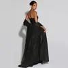Comercio Exterior Europeo y Americano Más Vendido Nuevo Vestido de Noche de Banquete Sexy y Elegante Tubo de Un Hombro Línea Única Delgado Plateado para Mujer