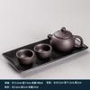 Juego de té doble de cerámica para el hogar, juego de té kung fu sencillo, apto para una tetera y dos tazas, mesa de té japonesa, bandeja de té, tetera, taza de té