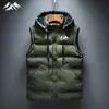 Chaleco Acolchado Talla Grande para Hombre 2025 Nuevo Otoño Invierno Color Sólido Chaleco Estampado Chaleco