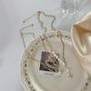 Collar de doble capa de perlas de agua dulce en forma de estrella para mujer, moderno, popular en internet, ins, simple, elegante, nicho, lujo ligero, cadena para la clavícula, joyería
