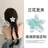 Estilo Vacaciones de Verano Flor de Orquídea Artificial Pasador para el Cabello Clip Lateral Estilo Hada Marina Accesorio para el Cabello Clip de Pato