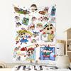 Lápis de Cor Pequeno Novo Manta de Viagem de Flanela Desenho Animado Infantil Manta de Almoço Portátil Tamanho Grande Decorativa Casual