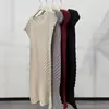 Miyake Súper Hermosa Única Hermosa Textura de Falda Alto Sentido Transfronterizo Europeo y Americano Vestido Plisado Irregular para Mujer