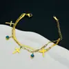 Centenas de Pulseiras Meichen Europeias e Americanas Ouro 18K Não Desbota Aço Titânio Femininas Simples e Versáteis Ins Personalizadas Moda Joias de Mão