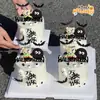 Decoração de Bolo de Halloween 2025 Urso Caveira Ornamento Morcego Abóbora Plug-in Acrílico de Halloween