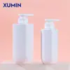 Xumin Packaging - Botella de gel de ducha transparente de 300 ml, botella de champú, botella de prensa PET de gran capacidad de 500 ml, botella de loción
