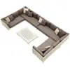 Sofá de Esquina para Exteriores Combinación de Sofá de Ratán Silla de Ratán para Sala de Estar Individual Triple Doble Muebles para Patio Exterior tipo Ratán