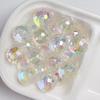 Cuentas saltarinas de 16 mm con corte UV en forma de corazón de caramelo, con agujero recto, para bricolaje, para teléfono móvil, cadena, llavero, accesorios de joyería