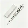 Cuchillo de mariposa de práctica sin filo totalmente de acero para entrenamiento al aire libre plegable Csgo, Herramienta plegable portátil elegante