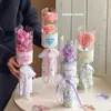 2.14 Dia dos Namorados Novo Estilo Arranjo de Flor de Haste Única com Peças Decorativas, Embalagem de Buquê de Flores Frescas, Buquê Ambiente de Rosa de Haste Única