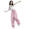 Chicas Famosas de Internet Estilo Coreano Estilo Occidental Delgados Sueltos Pantalones de Pierna Ancha Niños Grandes Verano Nueva Moda Versátiles Casuales Pantalones Modernos