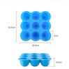 Caja para suplementos alimenticios para bebés de silicona de grado alimenticio con 9 compartimentos para bebés con tapa, bandeja de hielo de 9 compartimentos, compartimento para suplementos alimenticios, compartimento de almacenamiento congelado