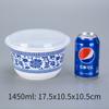 Lonchera desechable redonda de porcelana azul y blanca xyt, caja de embalaje para comida rápida para llevar, recipiente redondo de plástico, lonchera con tapa alta gruesa