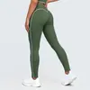 Nuevos pantalones de yoga de nylon de doble cara, con bloques de color transfronterizos, tacto nude, ajustados, de cintura alta y transpirables para mujer, adecuados para deportes, correr y fitness
