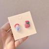 Lindos Aretes de Navidad de Terciopelo para Otoño e Invierno Muñeco de Nieve de Dibujos Animados Campana Diseño de Nicho Sentido de Diseño Corazón de Niña Aretes Asimétricos