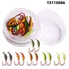 Gusano de Seda 6 Colores Gusano Forma Cabeza de Plomo Anzuelo Anzuelo de Pesca 1.1g Micro Colorido Anzuelo de Pesca en Hielo Señuelo Cebo de Pez Suave Anzuelo de Pez