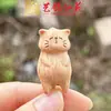 Nuevo Colgante de Borla para Llavero de Gato Tallado en Madera de Haya Yiming Xianyuan Dibujo Animado Lindo Colgante