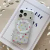 Capa de Celular Cor de Bolinhas Coloridas Fosca para Apple 17promax iPhone16 Suporte Magnético 15 Fofa
