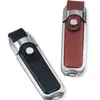 Venta al por mayor del fabricante Funda de cuero Memoria USB Llavero con Borde de Acero Funda de cuero Memoria USB Memoria USB de Cuero Regalo Se Puede Grabar Logo