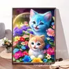 Novo Diy5D Animal Desenho Animado Gato Fofo Pintura com Diamantes Pintura com Pontos de Diamante Transfronteiriço Diamante Inteiro Bordado com Diamante Adesivo de Diamante
