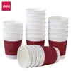Tazas de Papel de Color Sólido Desechables Blancas Engrosadas para Casa Color Natural Oficina Negocios Vasos de Agua Jardín de Infancia Lisas