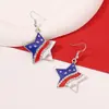 Amazon transfronterizo popular bandera del Día de la Independencia de Estados Unidos pendientes de rayas azules, blancas y rojas pendientes exquisitos de moda modernos