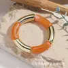 Moda Nuevo Tubo Curvo Cuentas de Bambú Degradado Resina Pulsera Colorida Verano Diseño Dopamina Pulsera Simple