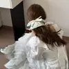 Goma de pelo de cuadros dulces con encaje y diseño de lunares de cerezas, Cuerda para el pelo súper de hada para niñas, Cuerda elegante para coleta