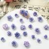 Paquete de accesorios para decoración de uñas con diseño de camelia rosa y teñido anudado morado Purple Pure Wants to Wear Nail Art Accessories